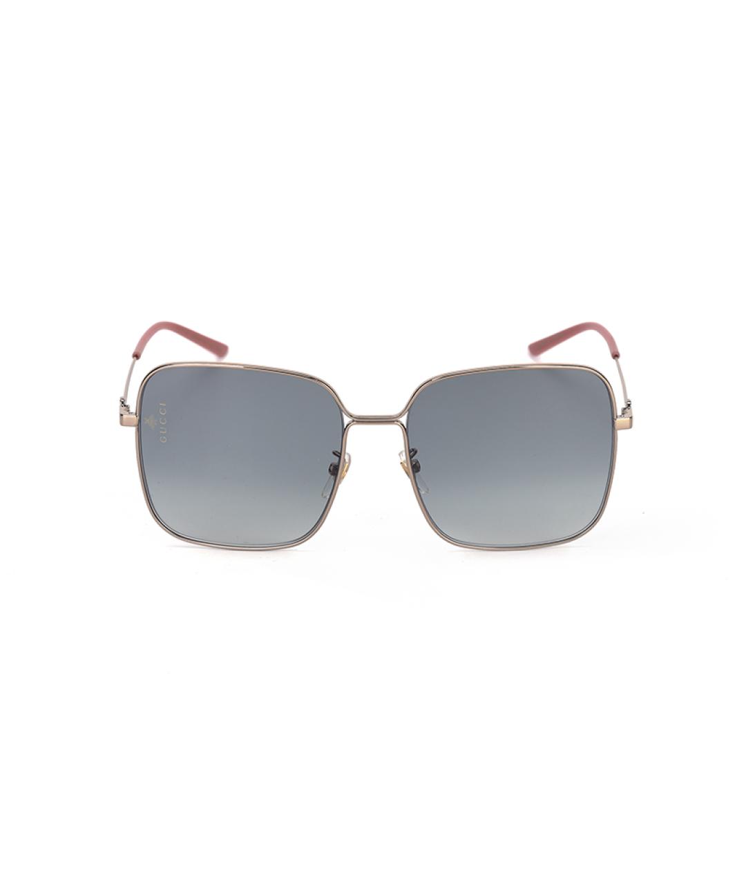 GUCCI Золотые металлические солнцезащитные очки, фото 2