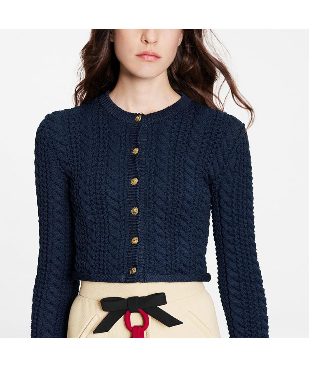 LOUIS VUITTON Темно-синий кашемировый джемпер / свитер, фото 5