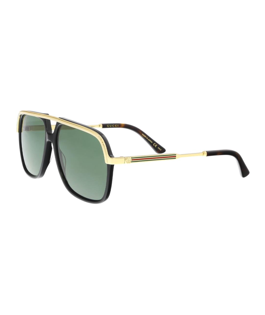 GUCCI Золотые металлические солнцезащитные очки, фото 1