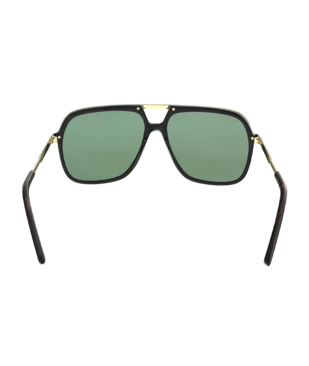 GUCCI Золотые металлические солнцезащитные очки, фото 4