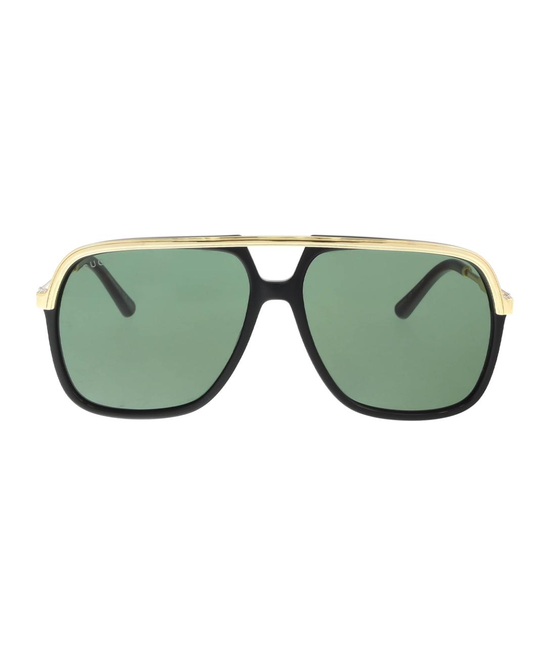 GUCCI Золотые металлические солнцезащитные очки, фото 2