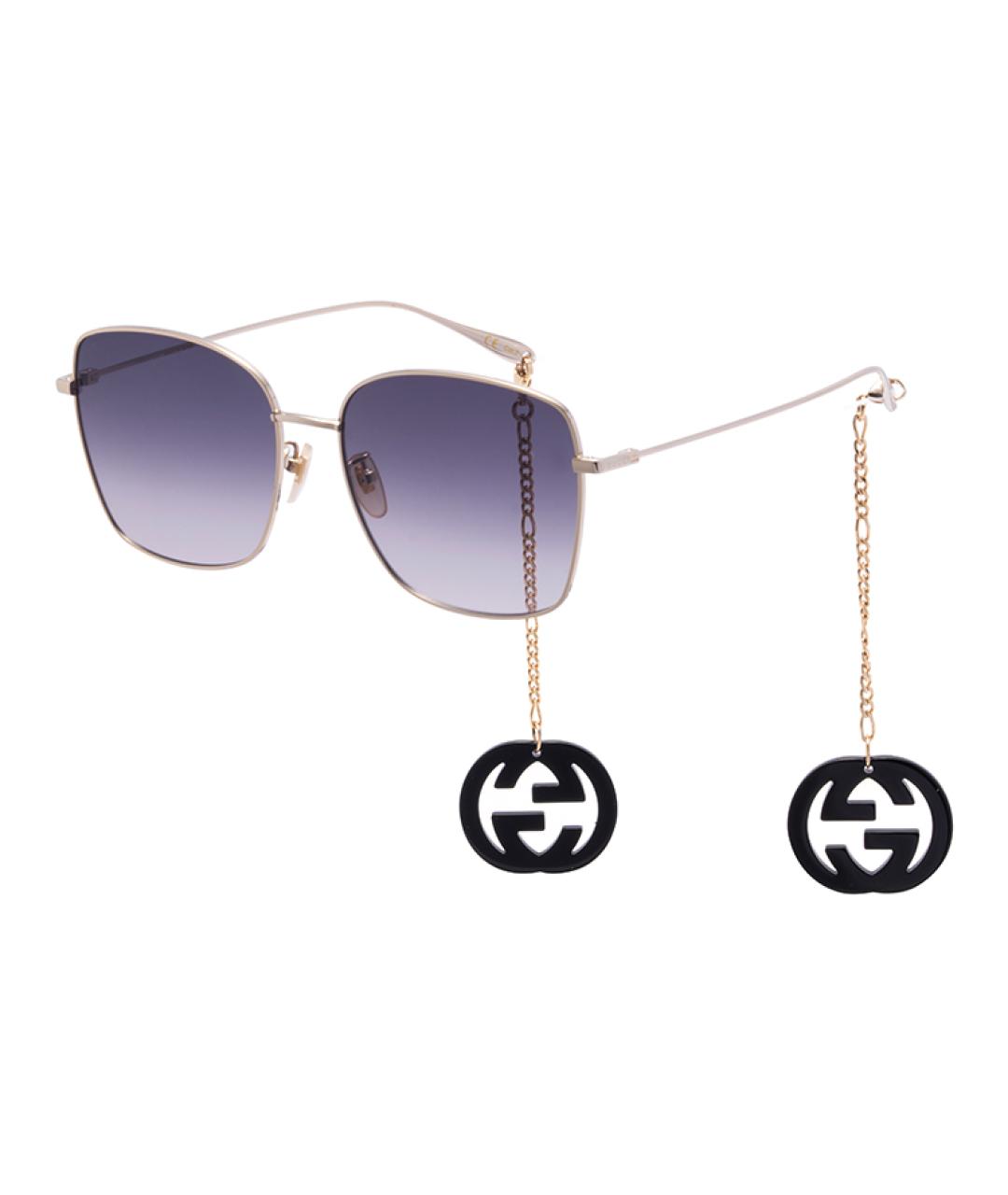 GUCCI Серые металлические солнцезащитные очки, фото 1