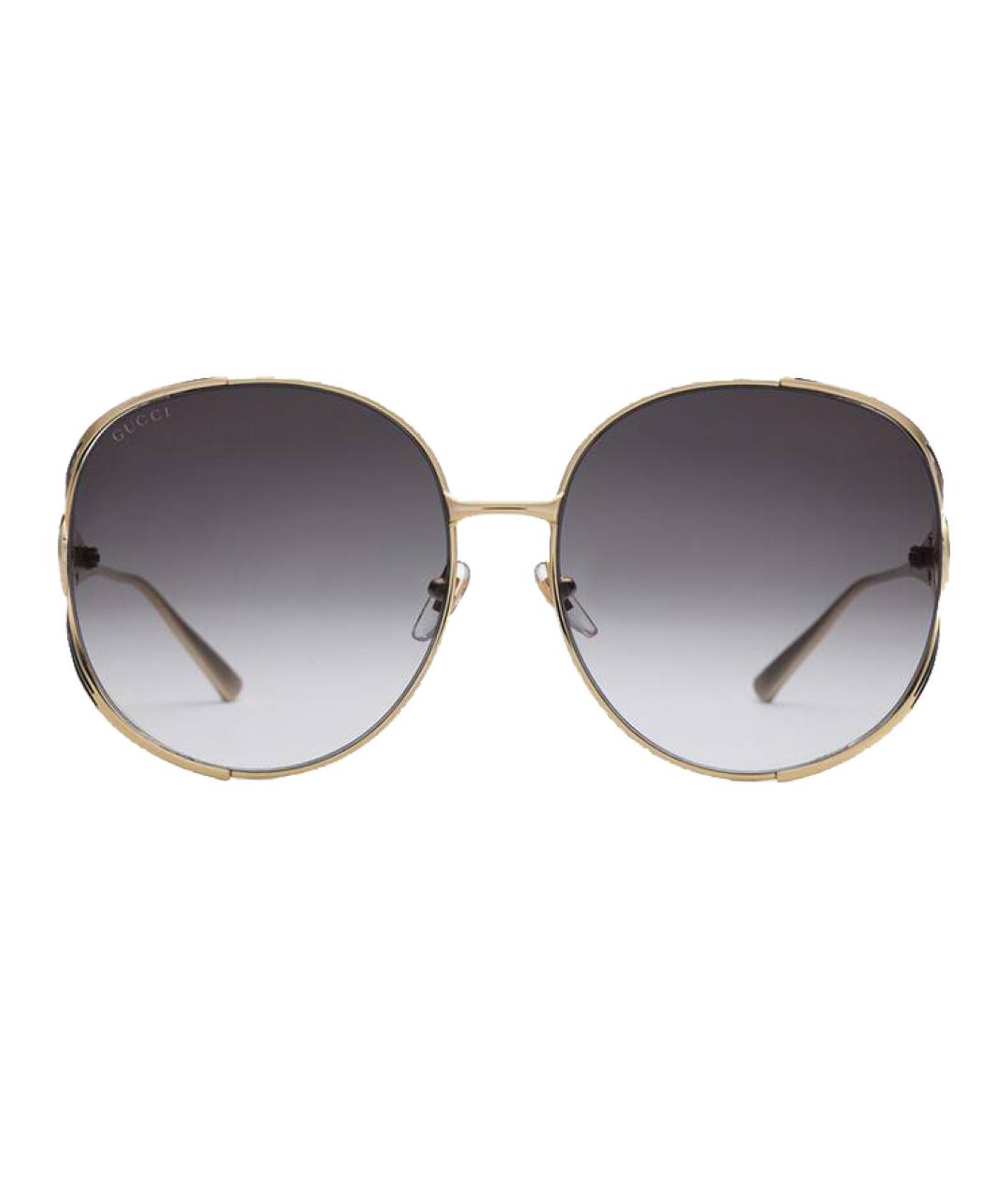 GUCCI Золотые металлические солнцезащитные очки, фото 1