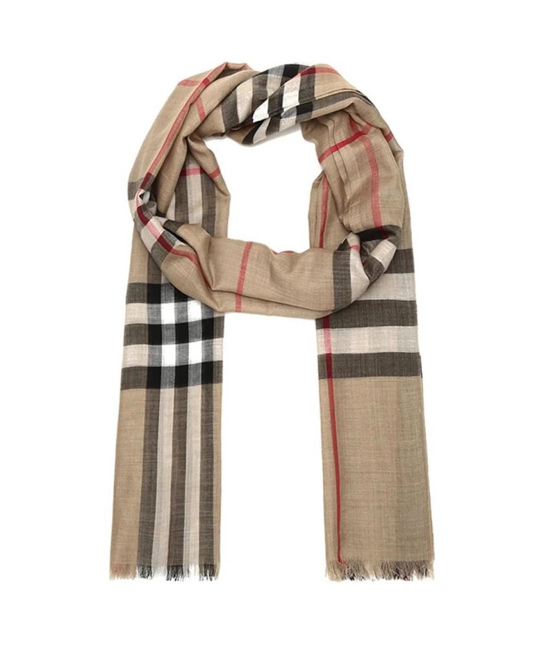 BURBERRY Бежевый шарф, фото 3