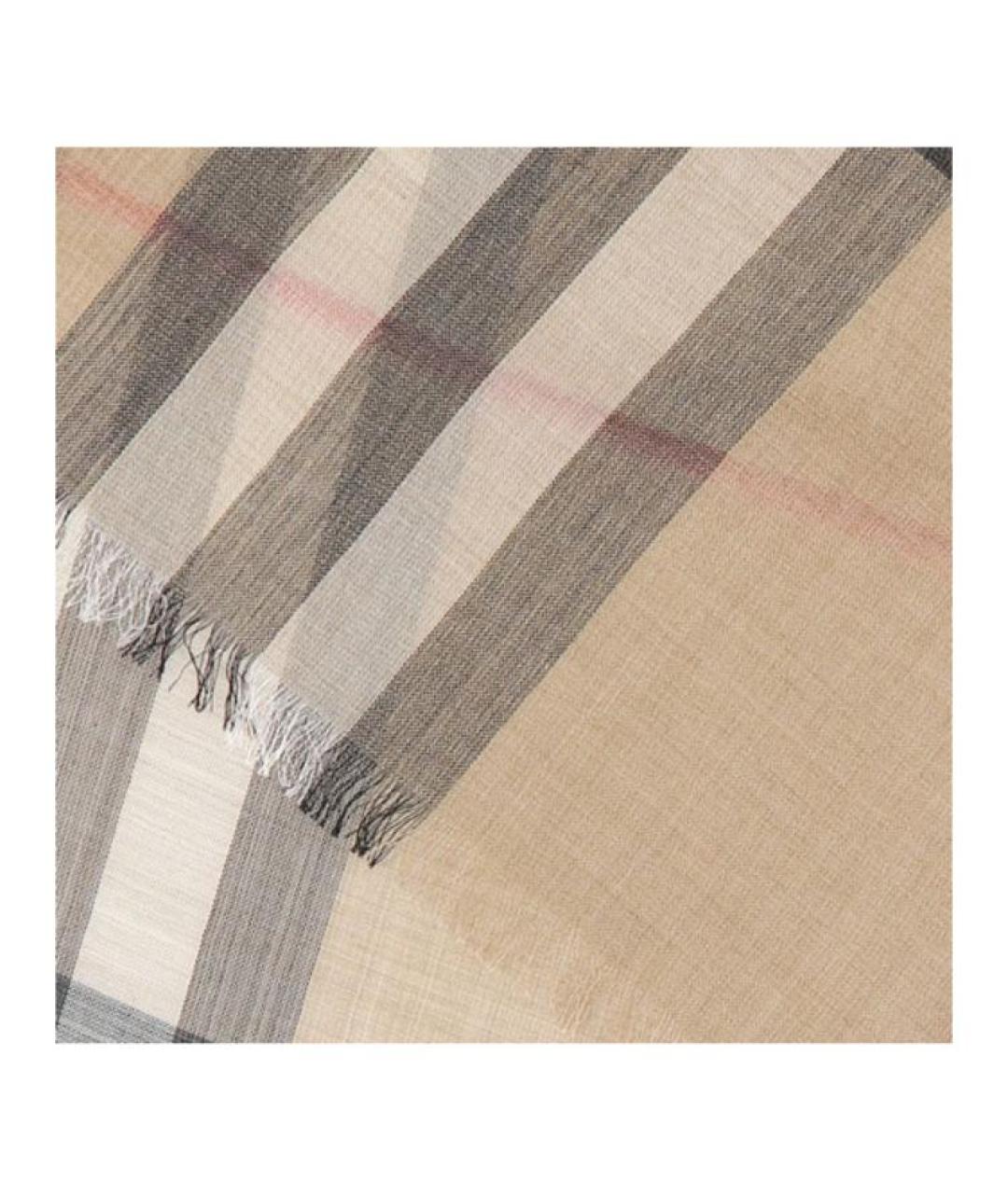 BURBERRY Бежевый шарф, фото 4