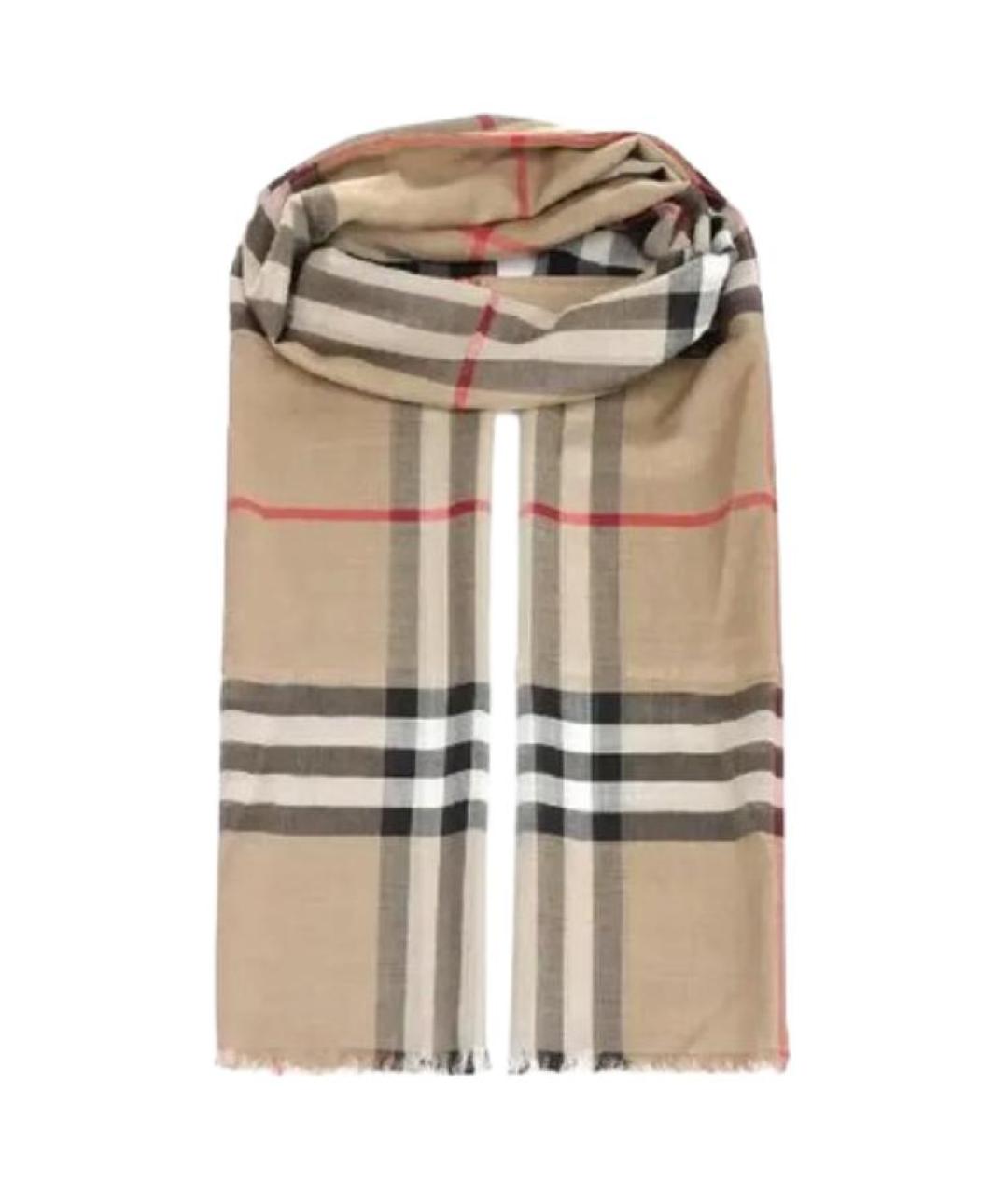BURBERRY Бежевый шарф, фото 5