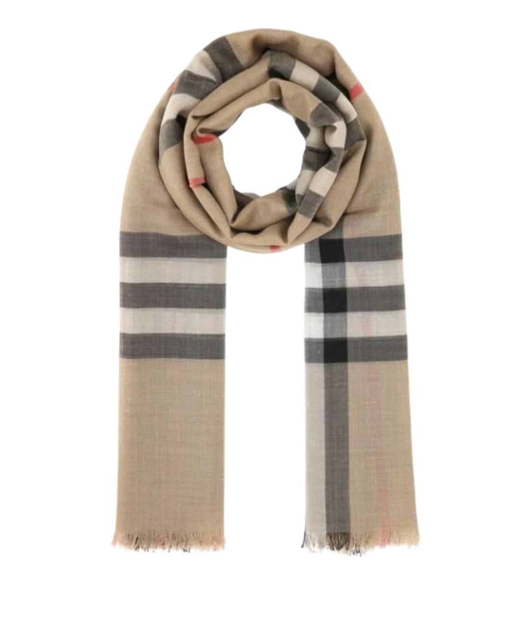 BURBERRY Бежевый шарф, фото 1