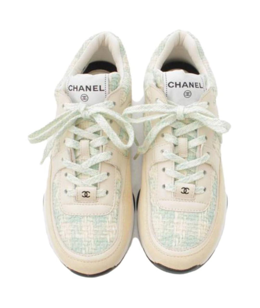 CHANEL Бежевые текстильные кроссовки, фото 3
