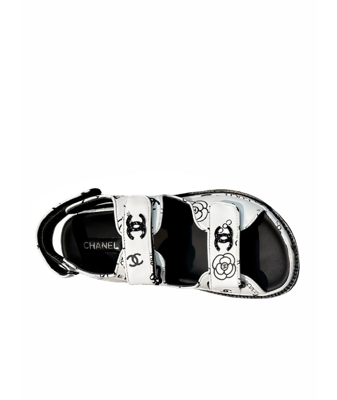 CHANEL Белые кожаные сандалии, фото 1