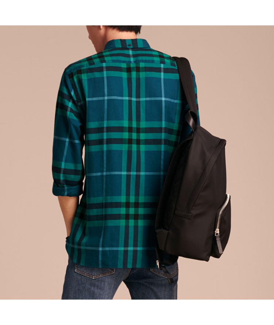 BURBERRY Синяя хлопковая кэжуал рубашка, фото 4