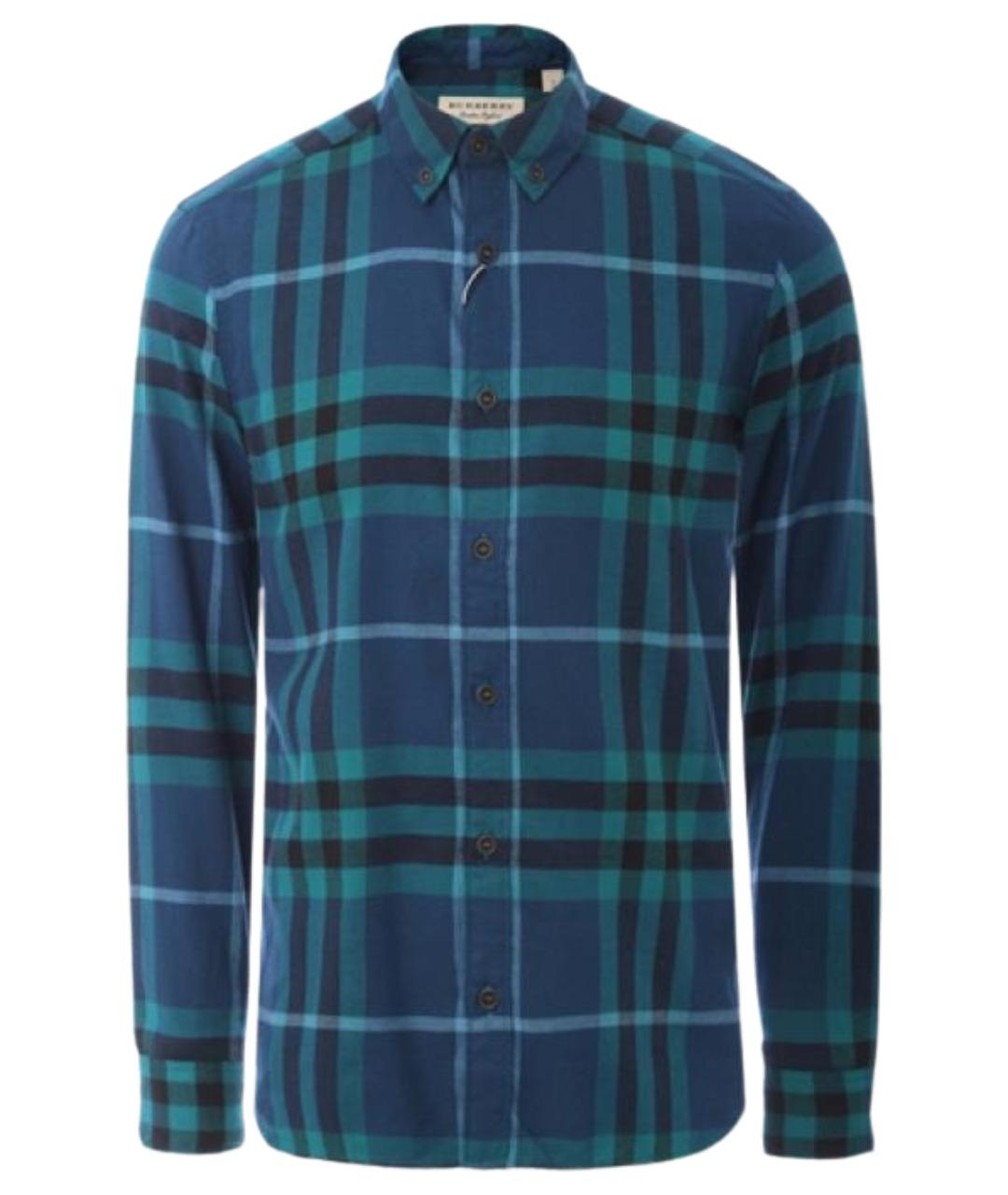 BURBERRY Синяя хлопковая кэжуал рубашка, фото 1