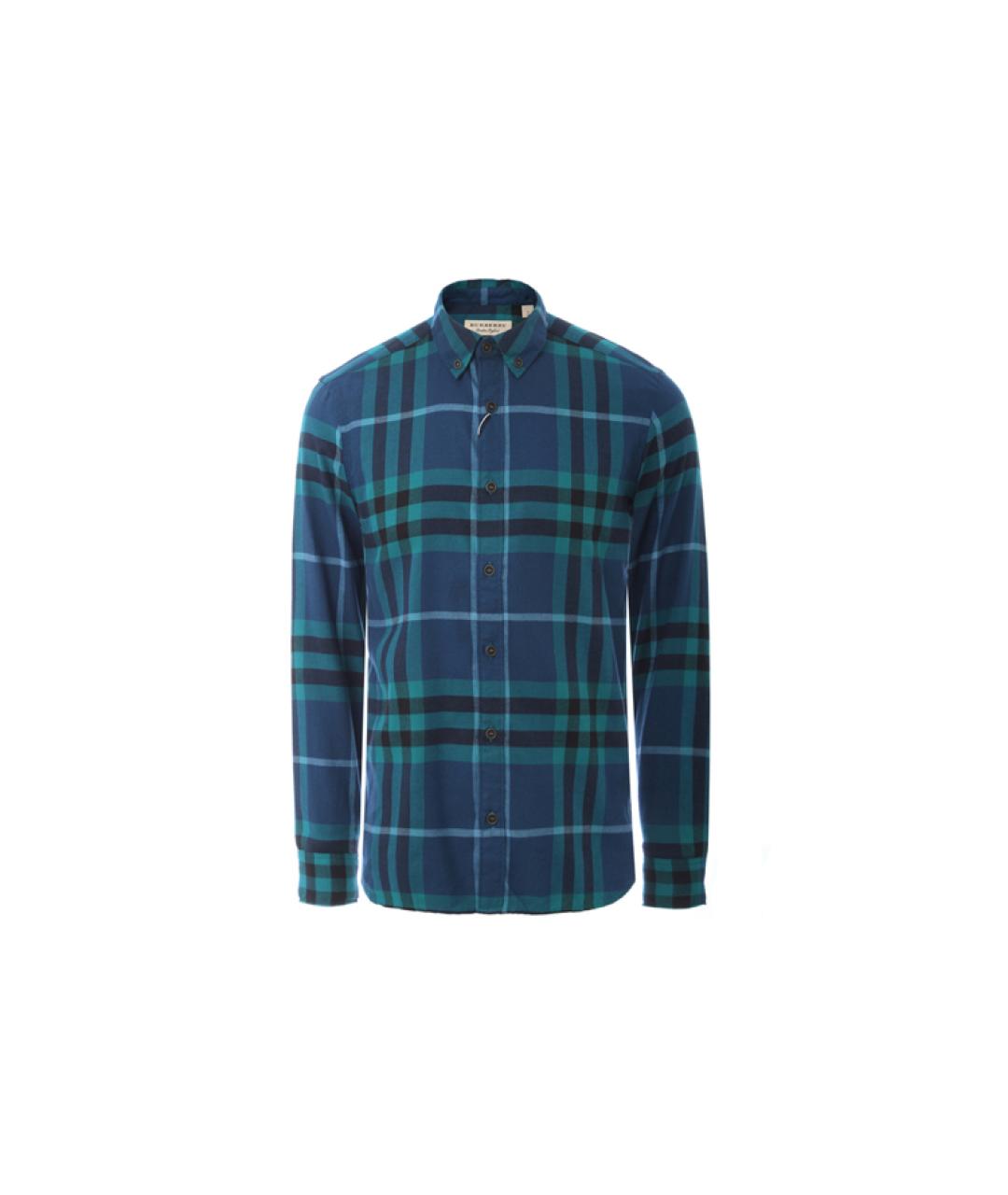 BURBERRY Синяя хлопковая кэжуал рубашка, фото 6