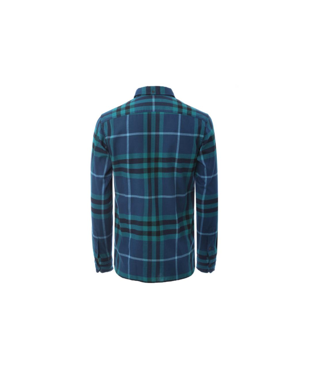 BURBERRY Синяя хлопковая кэжуал рубашка, фото 2