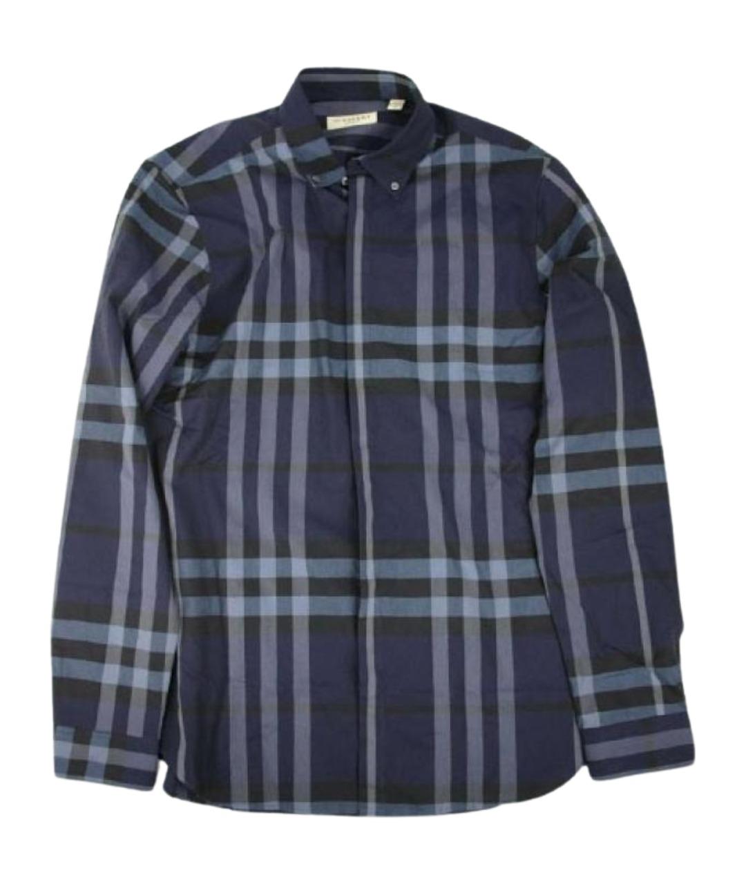 BURBERRY Темно-синяя хлопковая кэжуал рубашка, фото 1