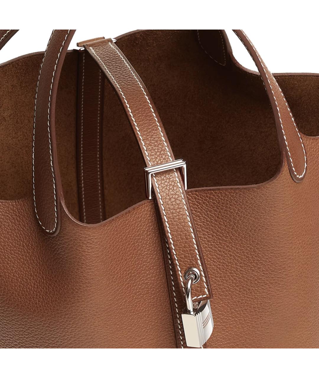 HERMES Коричневая кожаная сумка через плечо, фото 4