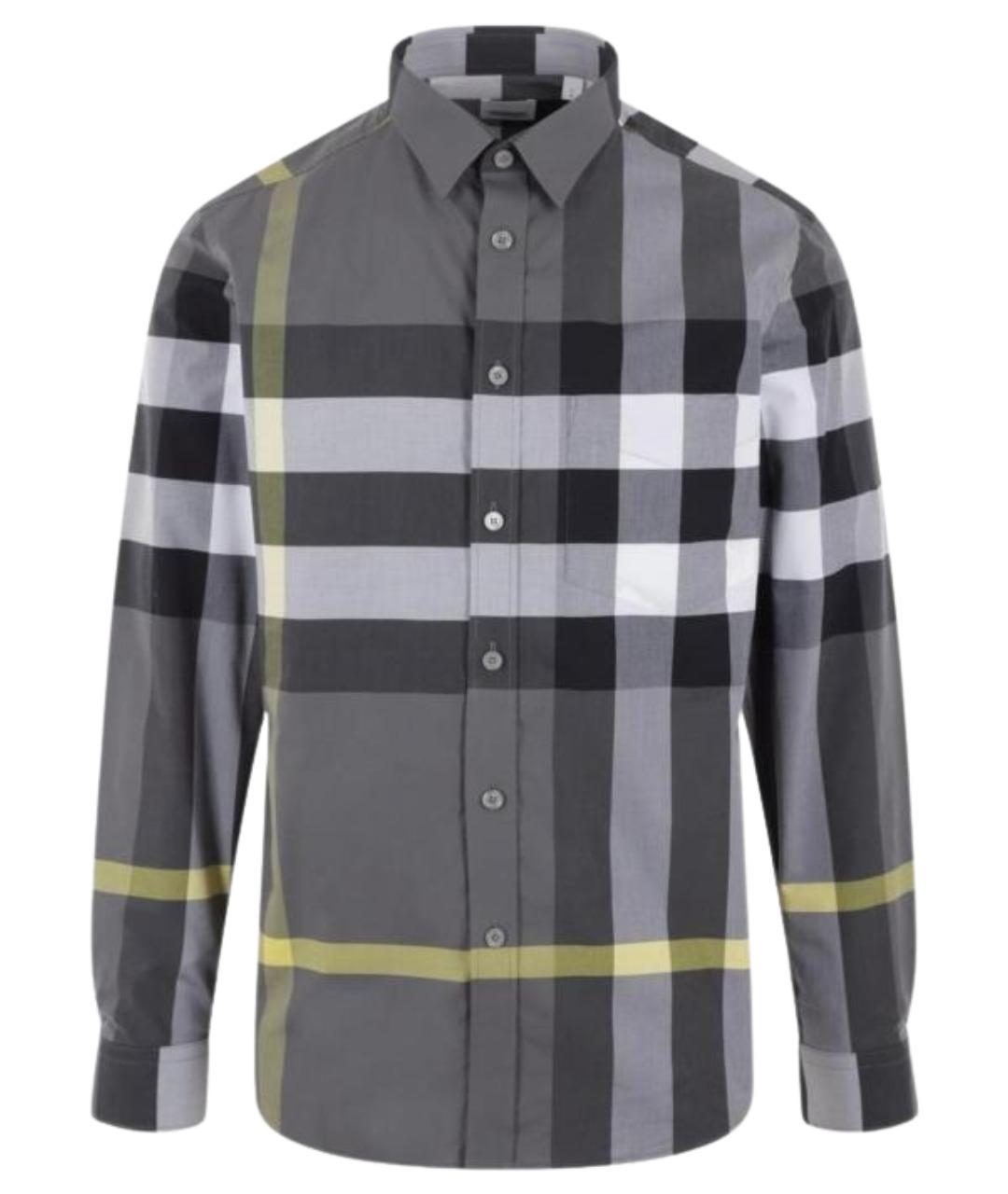 BURBERRY Серая хлопковая кэжуал рубашка, фото 1