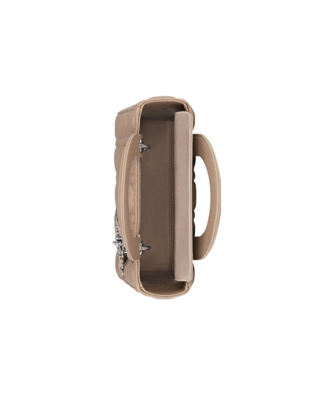 CHRISTIAN DIOR Бежевая кожаная сумка через плечо, фото 5