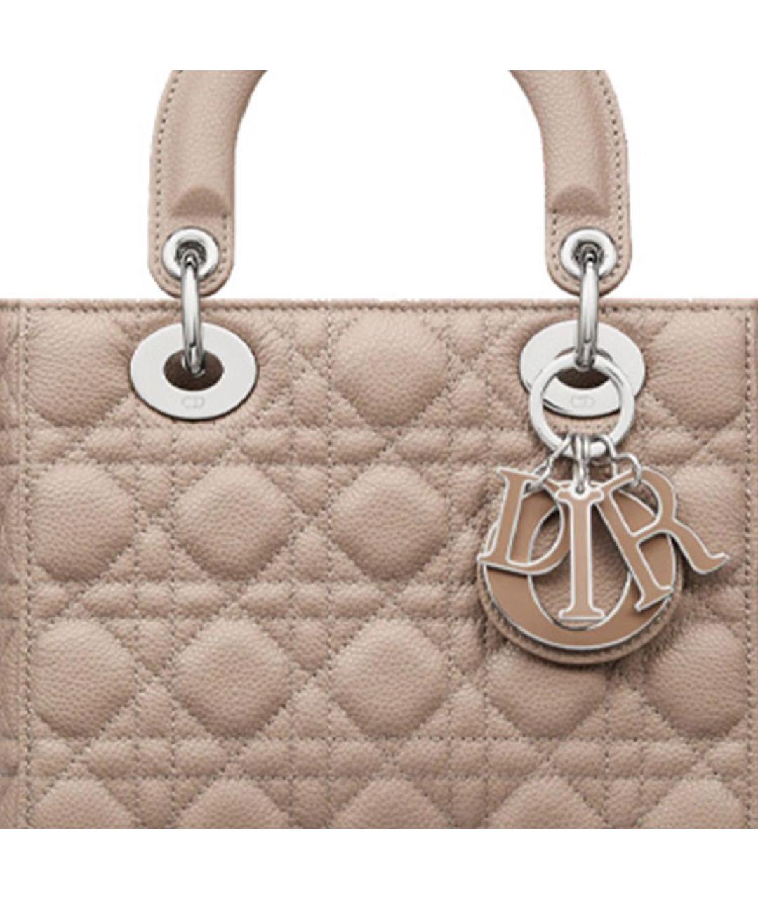 CHRISTIAN DIOR Бежевая кожаная сумка через плечо, фото 6