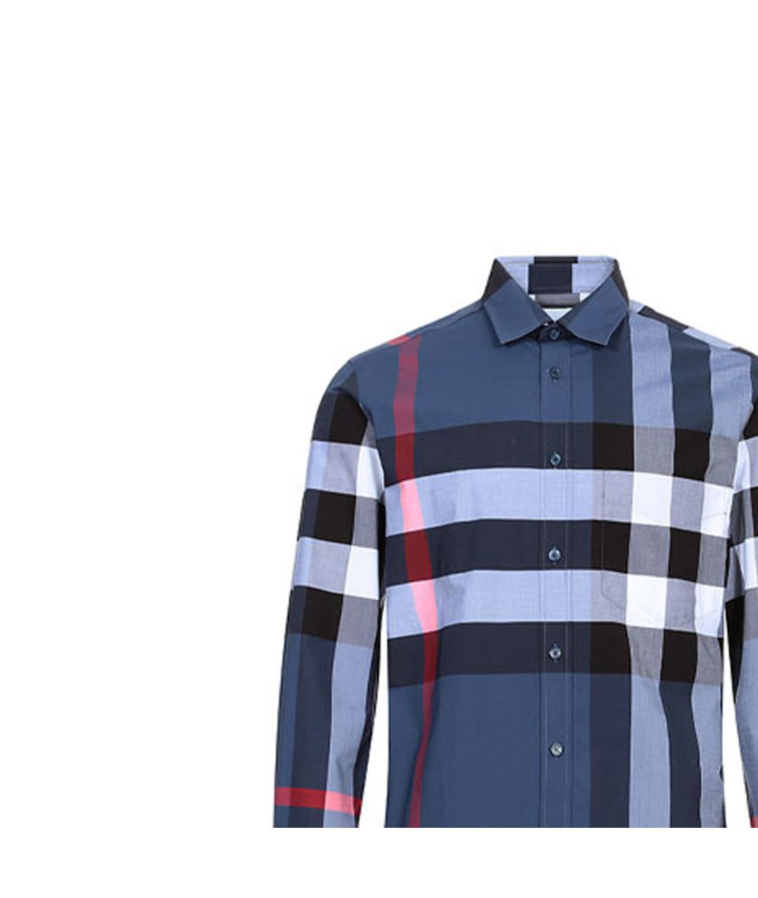 BURBERRY Синяя хлопковая кэжуал рубашка, фото 5