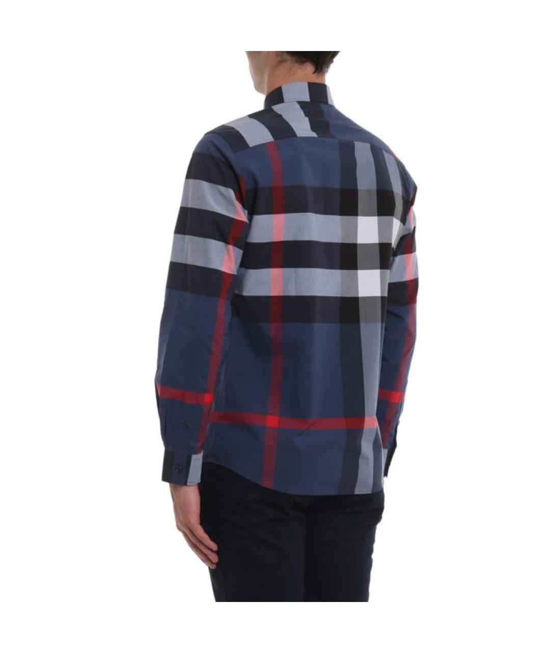 BURBERRY Синяя хлопковая кэжуал рубашка, фото 4