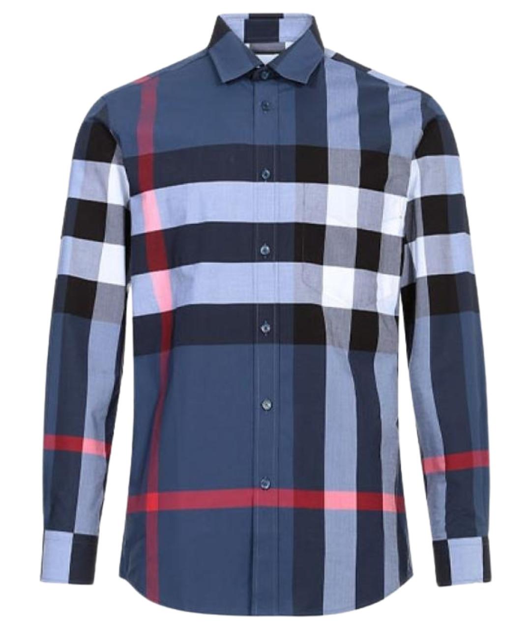 BURBERRY Синяя хлопковая кэжуал рубашка, фото 1
