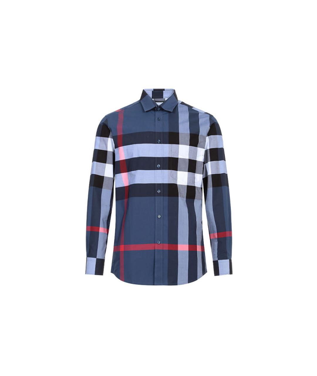 BURBERRY Синяя хлопковая кэжуал рубашка, фото 7