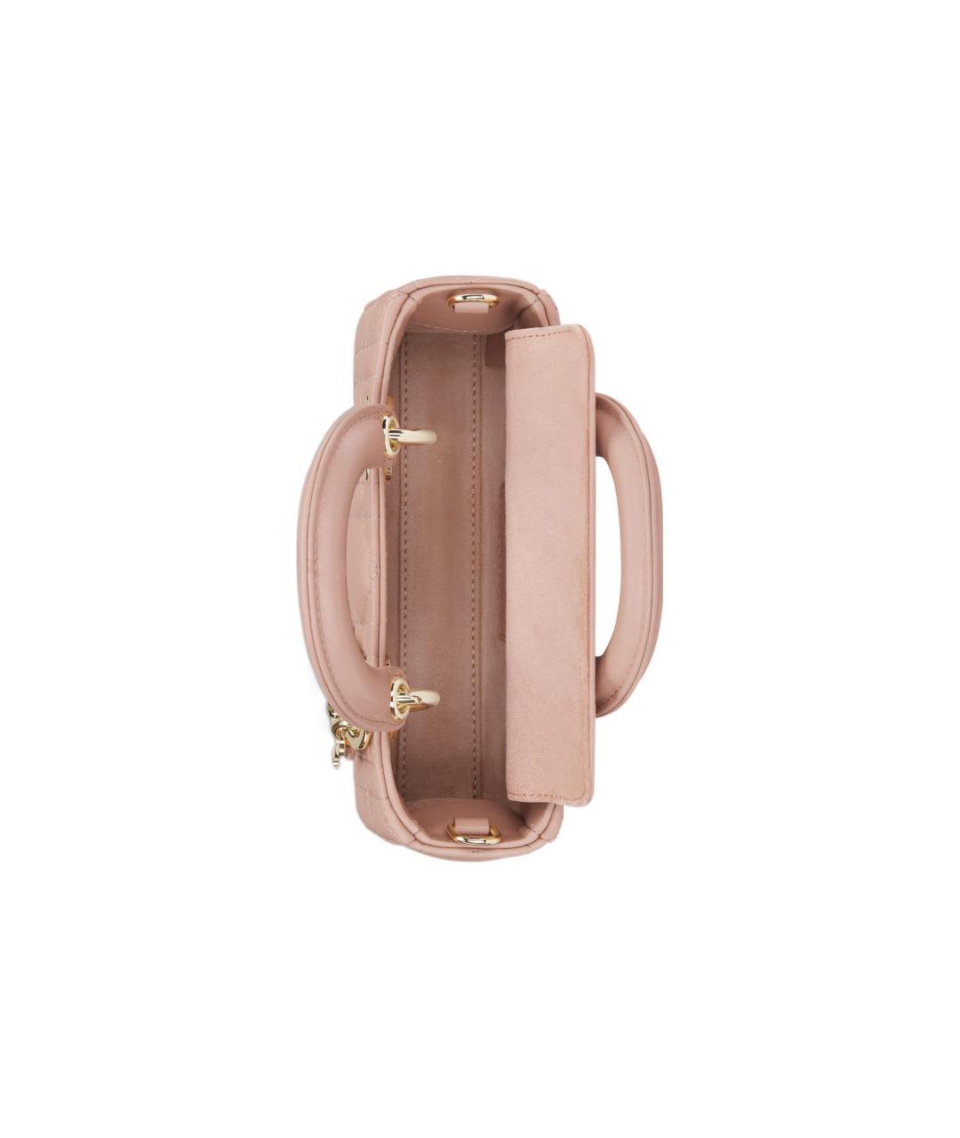 CHRISTIAN DIOR Розовая кожаная сумка через плечо, фото 4