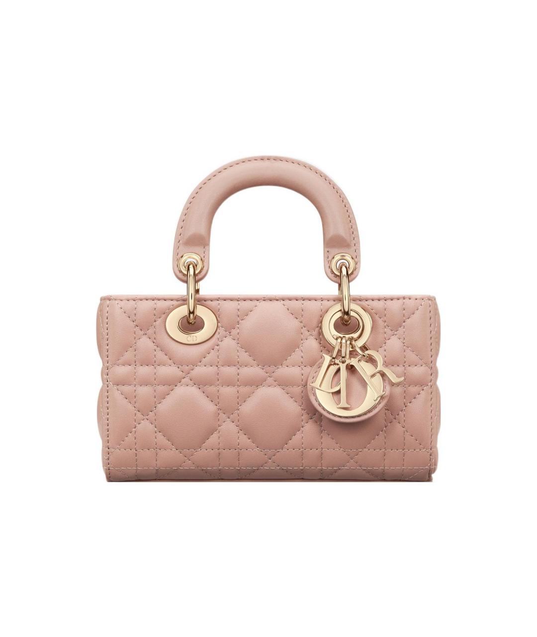CHRISTIAN DIOR Розовая кожаная сумка через плечо, фото 1