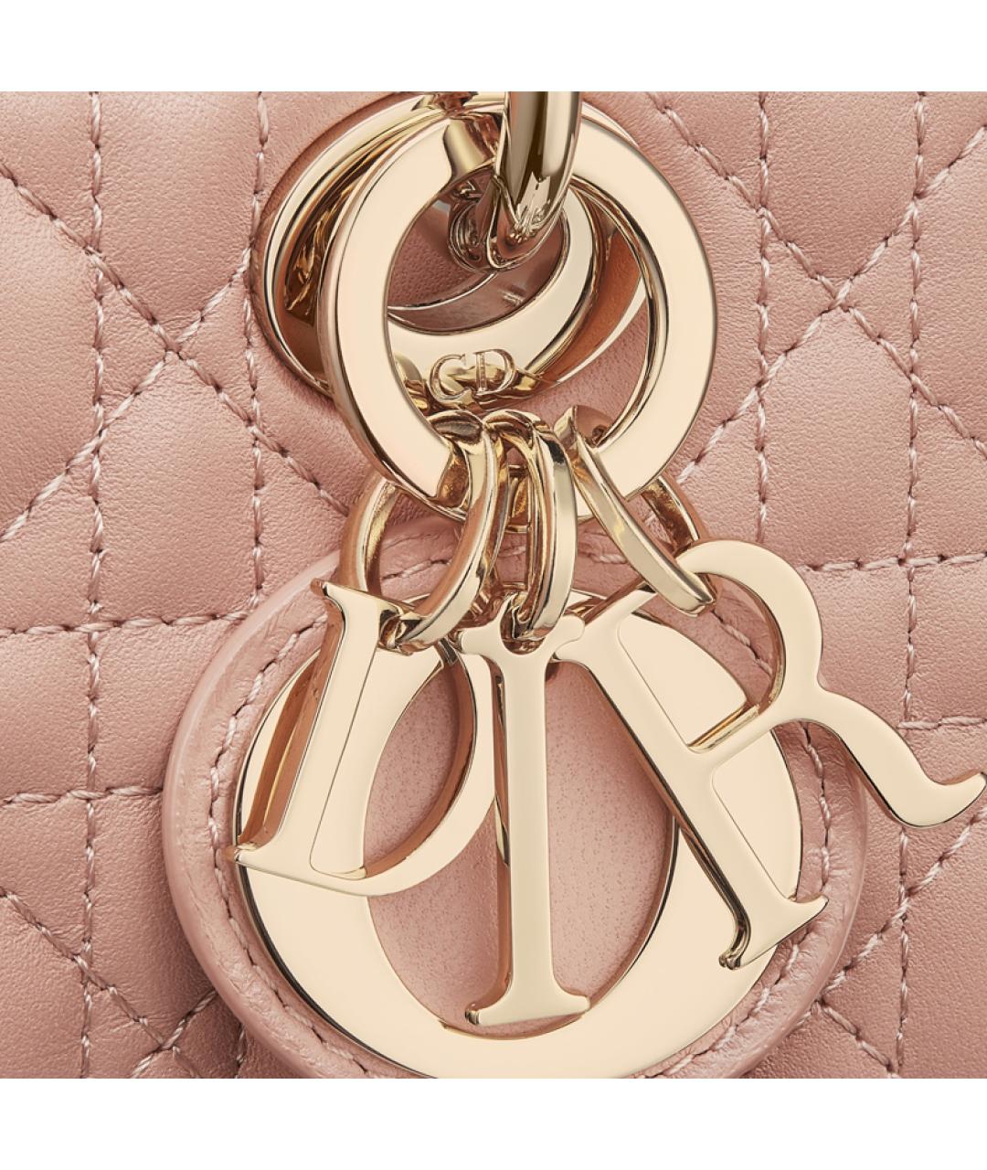 CHRISTIAN DIOR Розовая кожаная сумка через плечо, фото 7