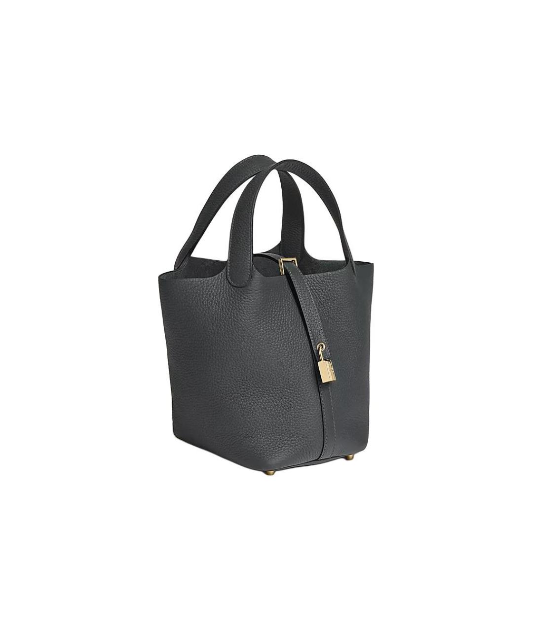 HERMES Серая кожаная сумка через плечо, фото 2