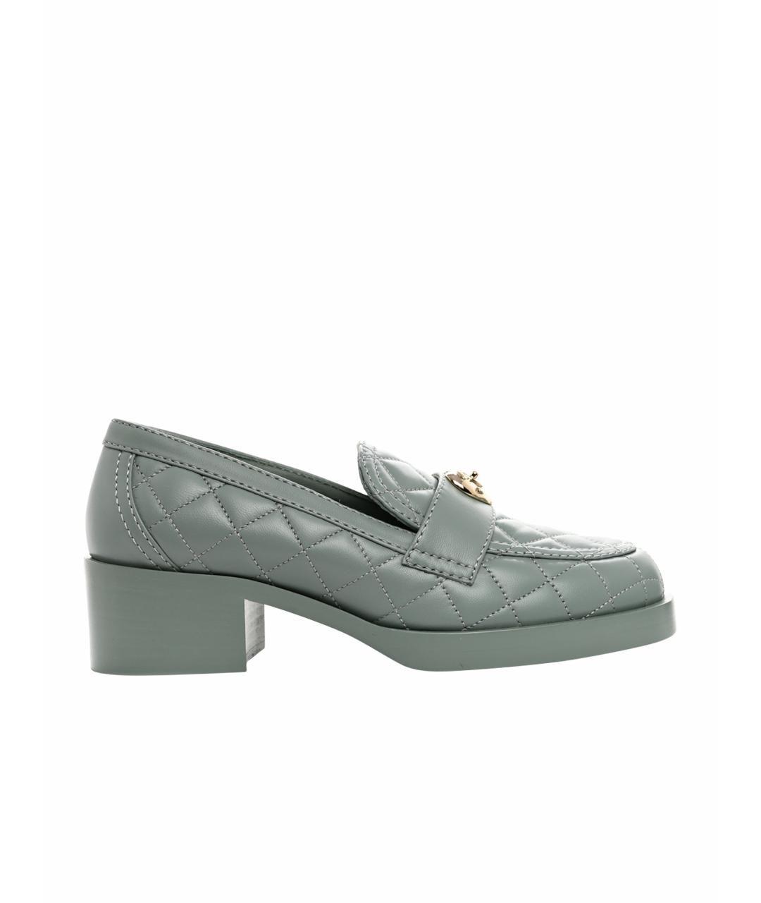 CHANEL Синие кожаные лоферы, фото 1