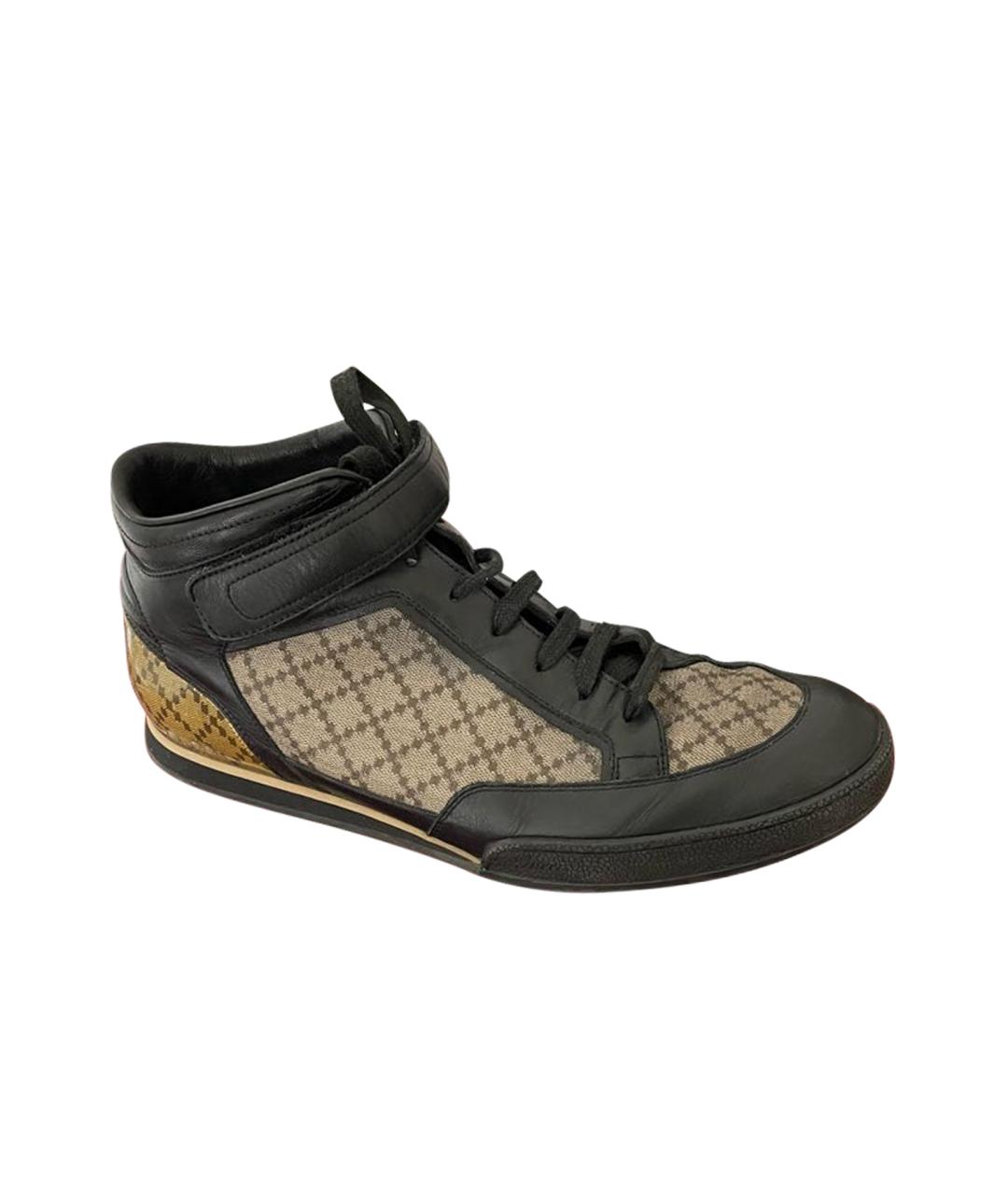 GUCCI Коричневые высокие кроссовки / кеды, фото 1