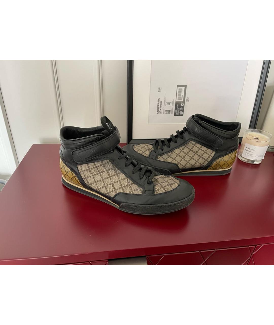 GUCCI Коричневые высокие кроссовки / кеды, фото 5
