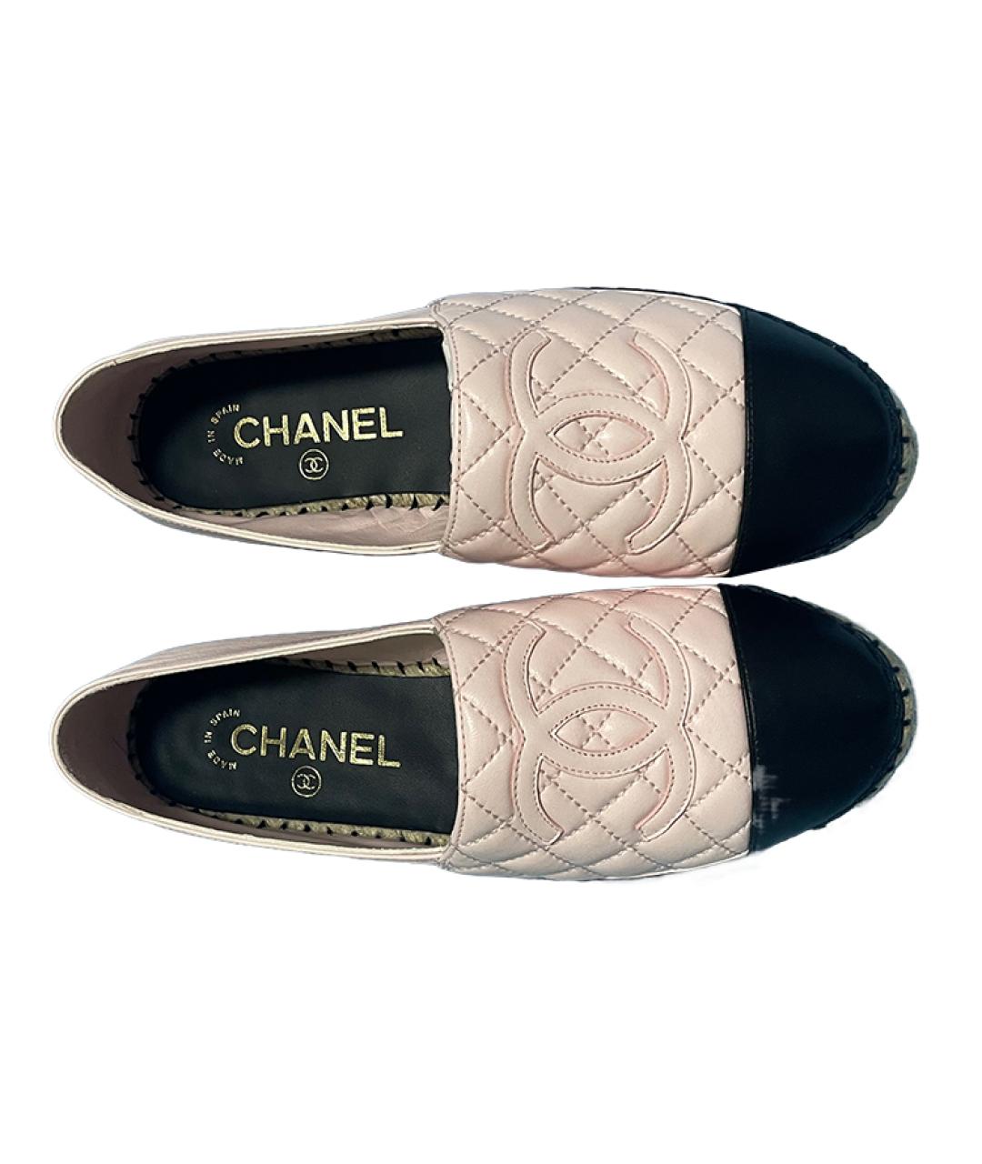 CHANEL Розовые кожаные эспадрильи, фото 4