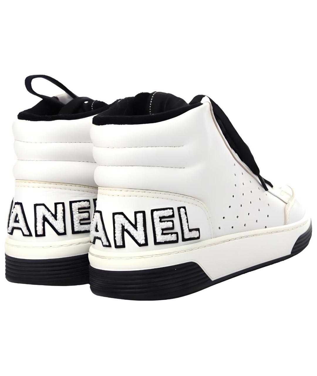 CHANEL Белые кожаные кеды, фото 4