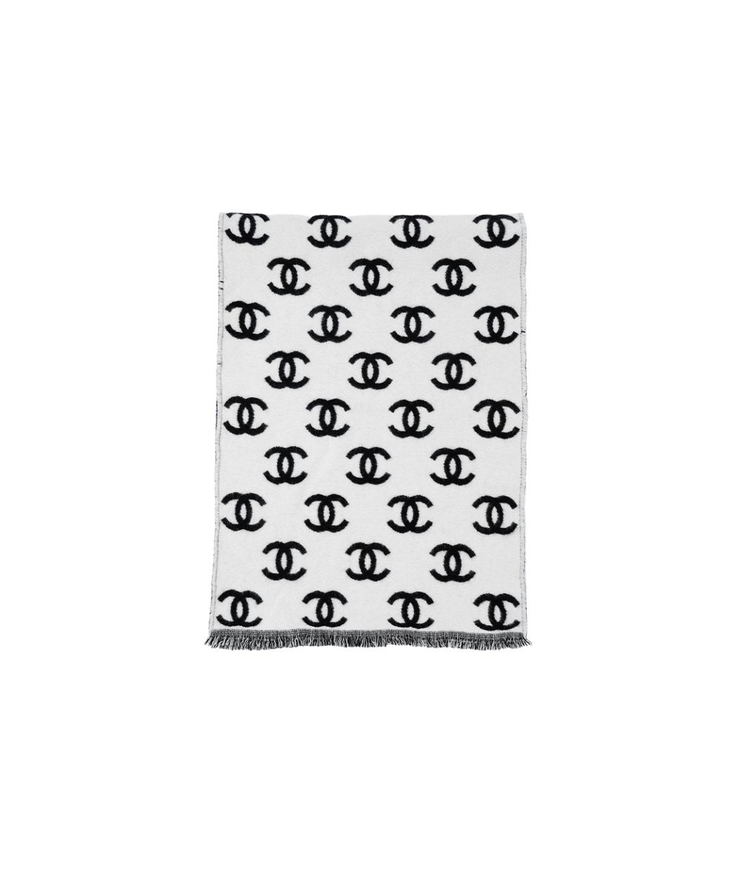 CHANEL Черный шерстяной шарф, фото 3