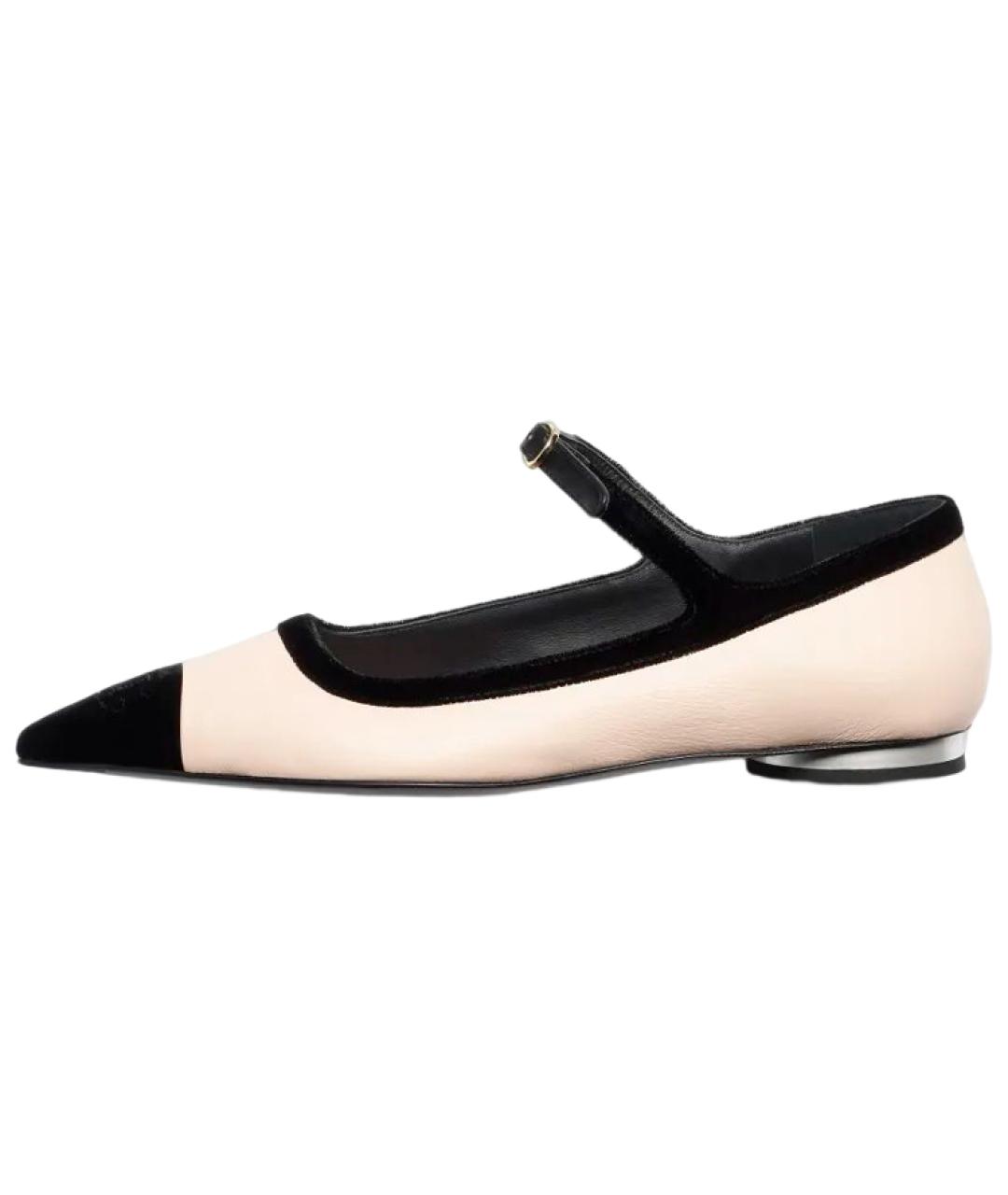 CHANEL Бежевые кожаные балетки, фото 2