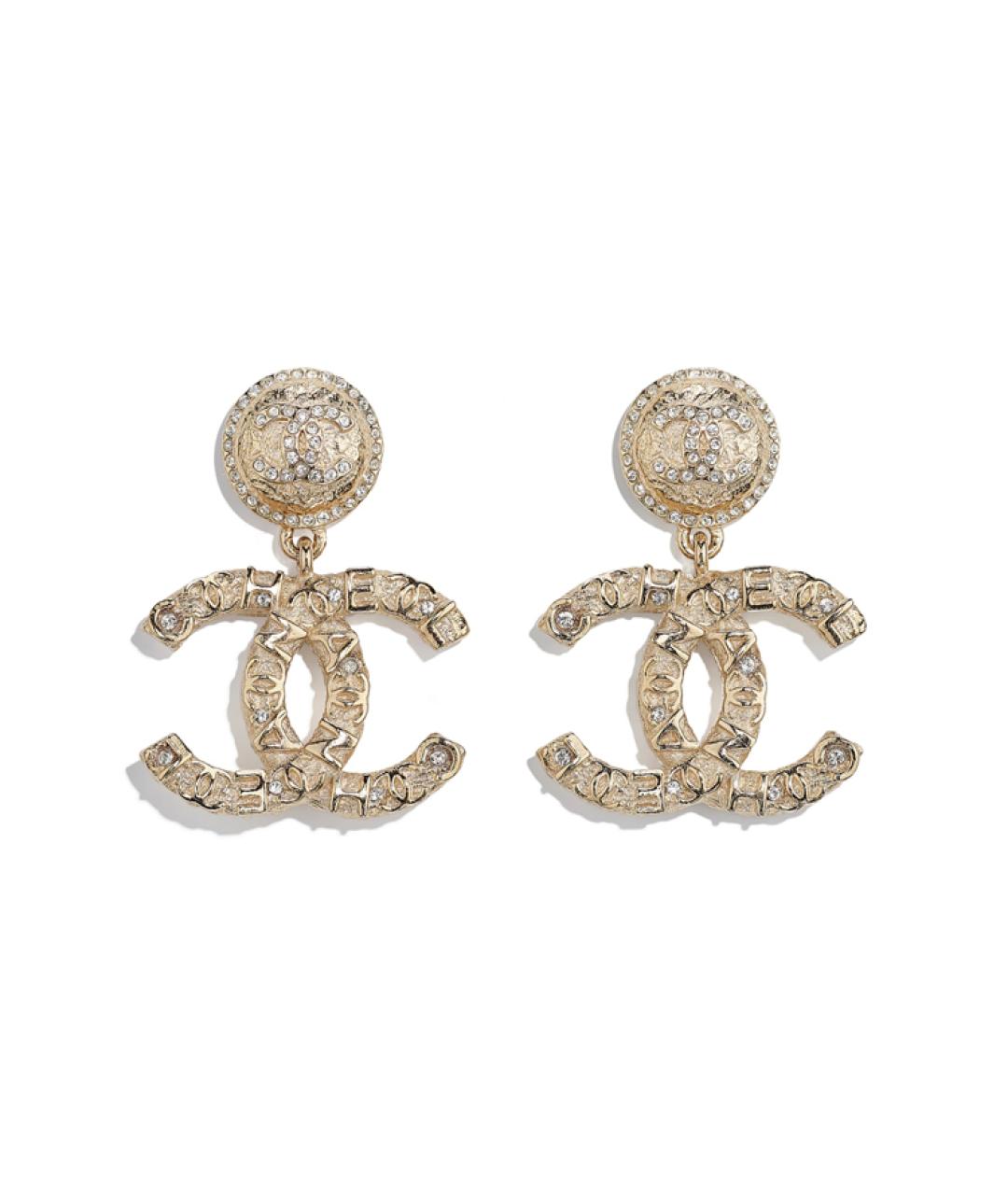 CHANEL Золотые металлические серьги, фото 1