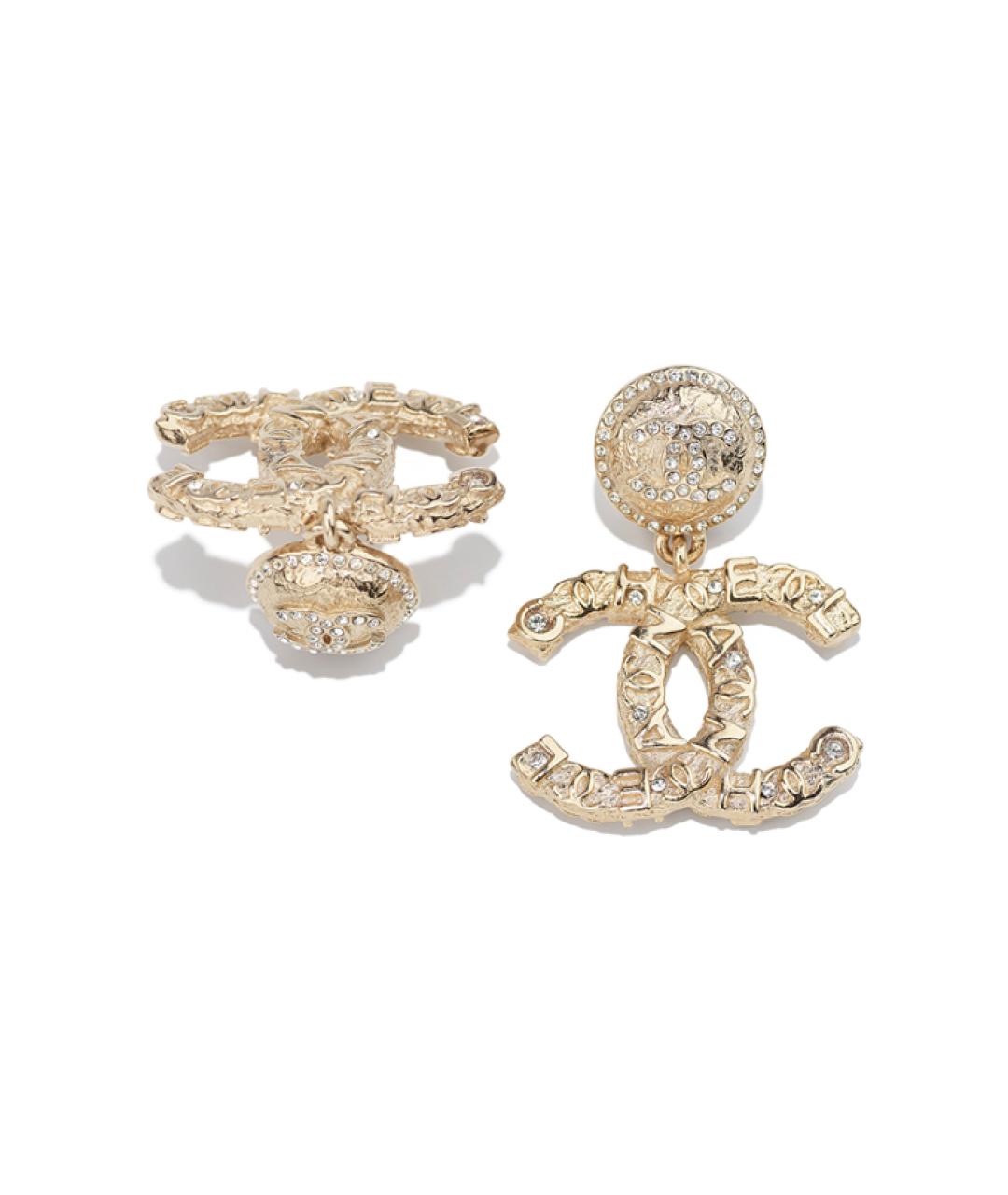 CHANEL Золотые металлические серьги, фото 2