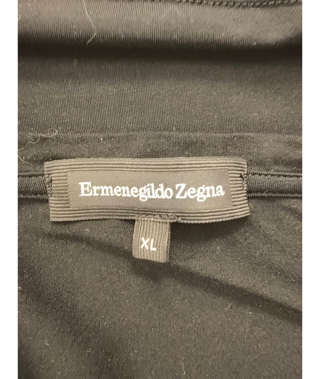 ERMENEGILDO ZEGNA Антрацитовая хлопковая футболка, фото 3