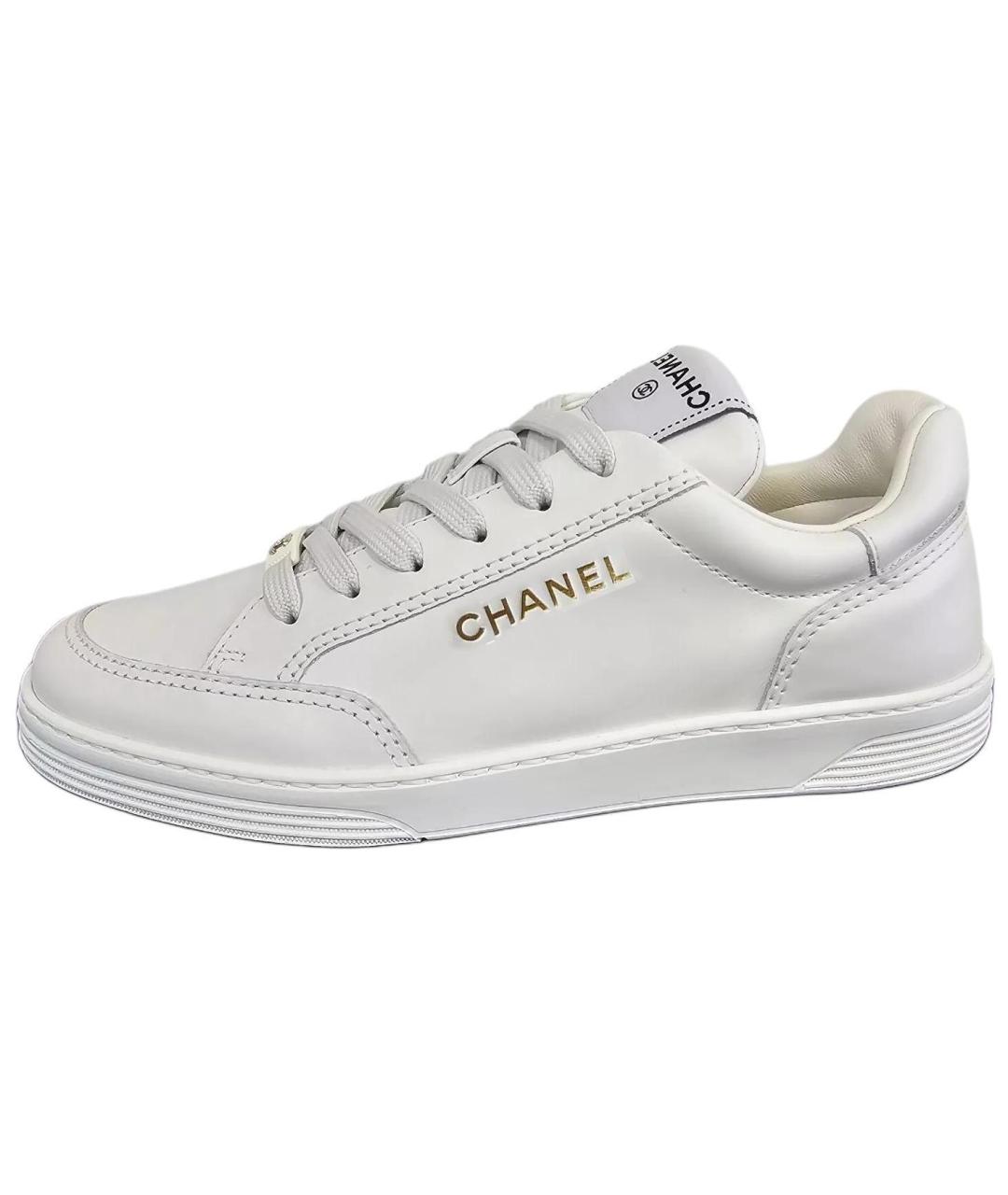 CHANEL Белые кожаные кеды, фото 2