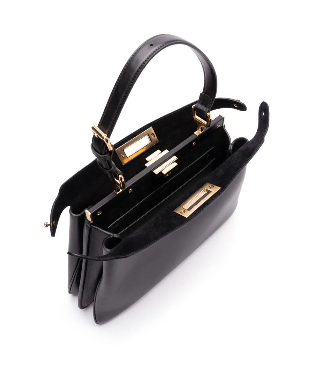 FENDI Черная кожаная сумка тоут, фото 2