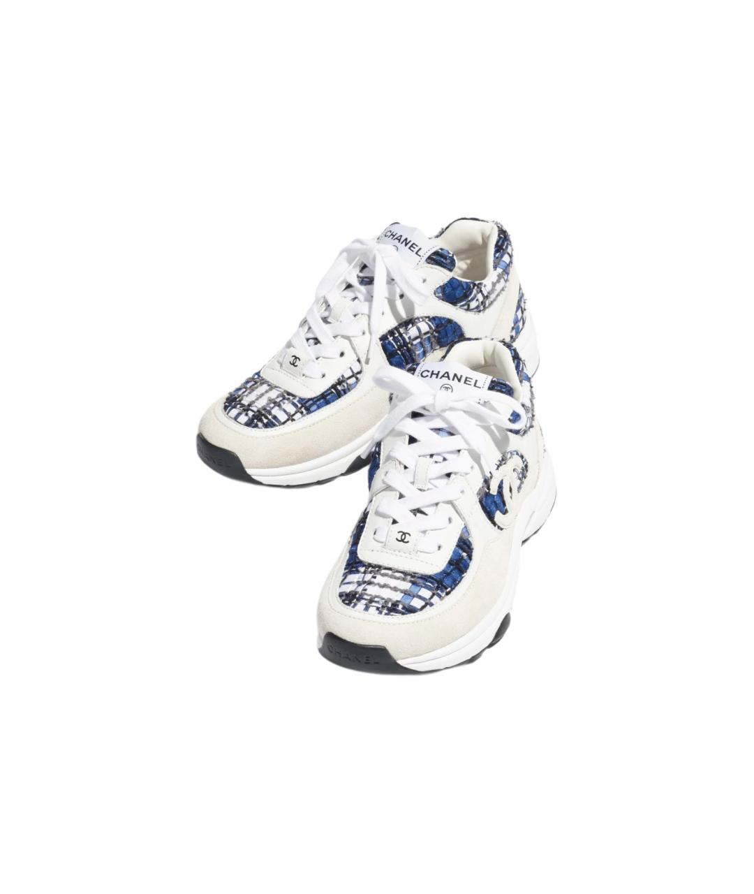 CHANEL Белые текстильные кроссовки, фото 3