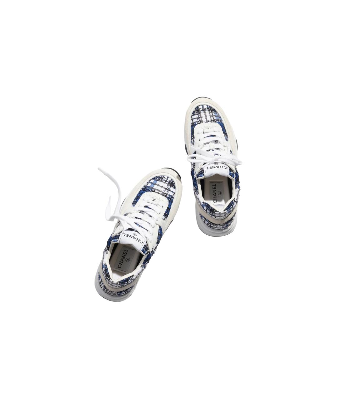 CHANEL Белые текстильные кроссовки, фото 4