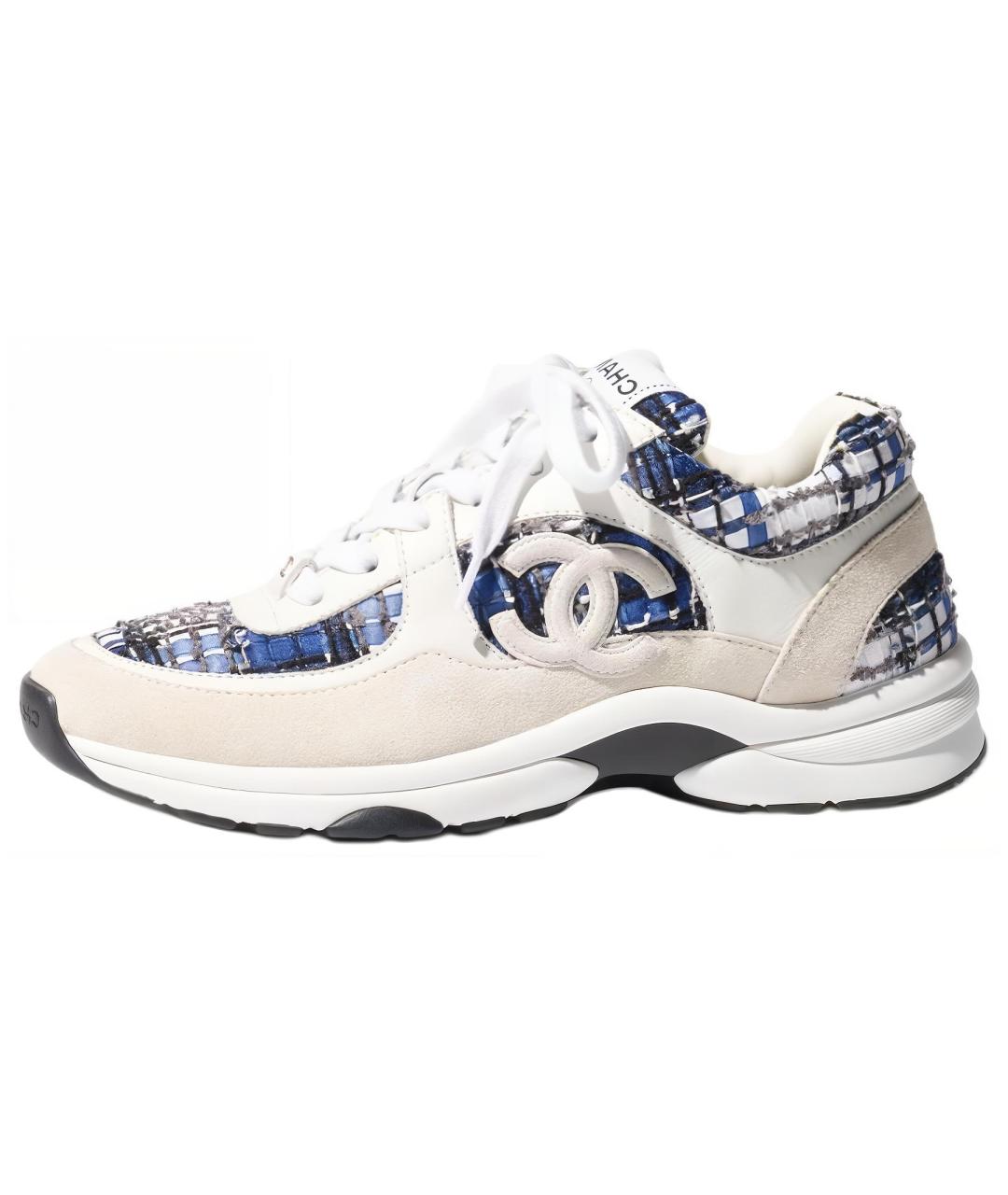 CHANEL Белые текстильные кроссовки, фото 2