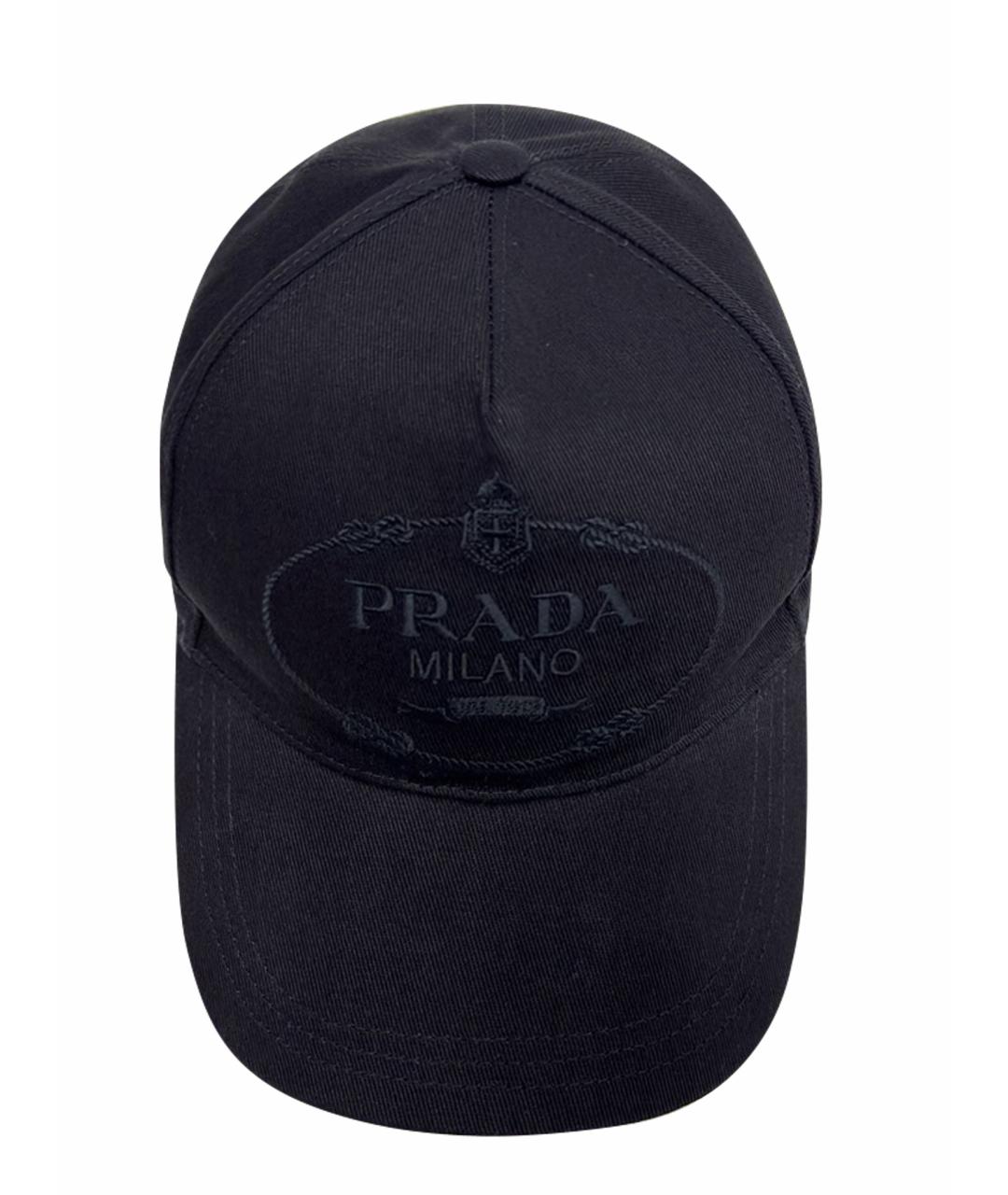 PRADA Черная хлопковая кепка, фото 1