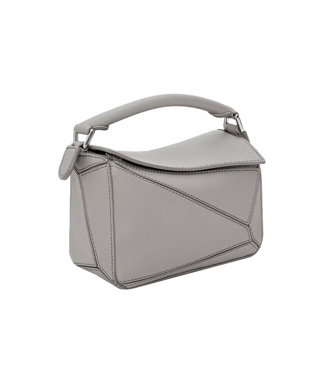 LOEWE Серая кожаная сумка через плечо, фото 4
