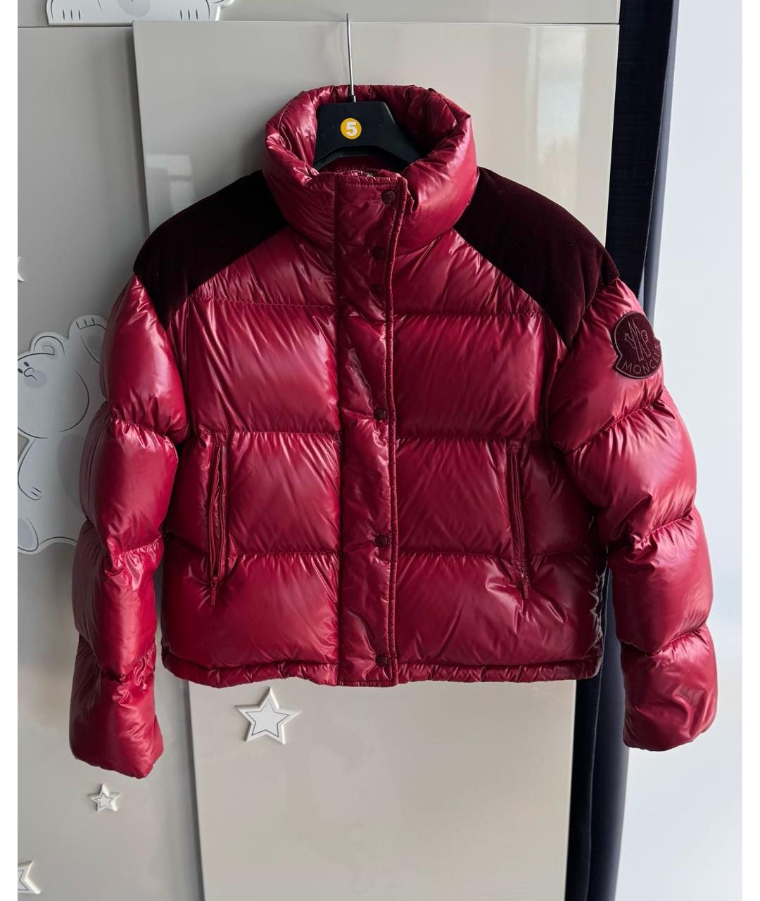 MONCLER Бордовый пуховик, фото 5