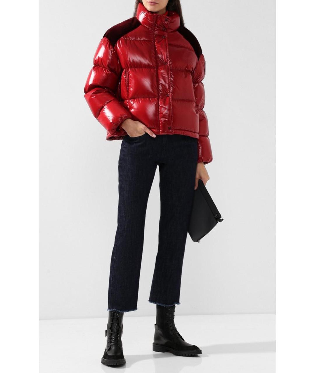 MONCLER Бордовый пуховик, фото 2