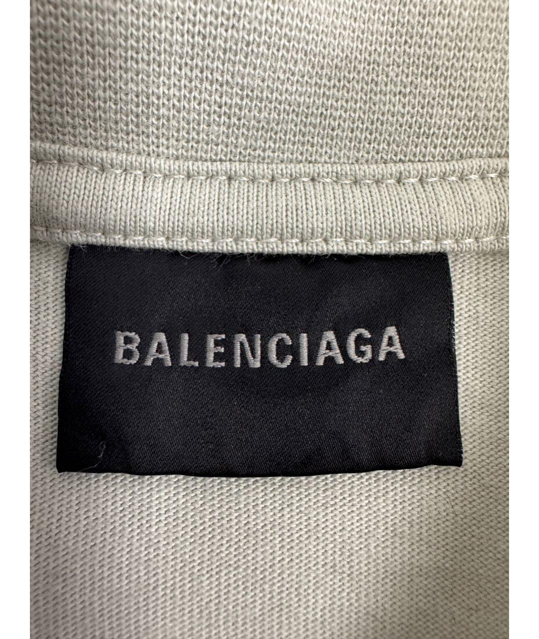 BALENCIAGA Бежевая хлопковая футболка, фото 5